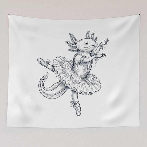 Item preview, Vintage Axolotl Ballet Dancer Ballerina Animal Lover designed and sold by dian-rody-crest.