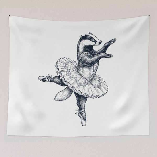 Item preview, Vintage Badger Ballet Dancer Ballerina Animal Lover designed and sold by dian-rody-crest.
