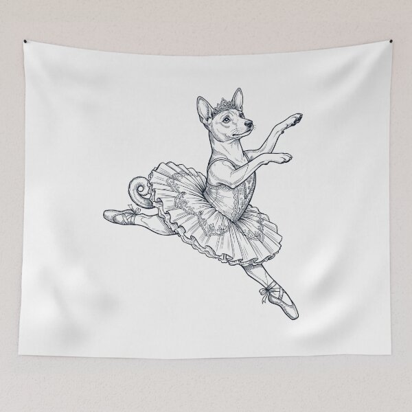 Item preview, Vintage Basenji bailarina de ballet bailarina amante de los perros designed and sold by dian-rody-crest.