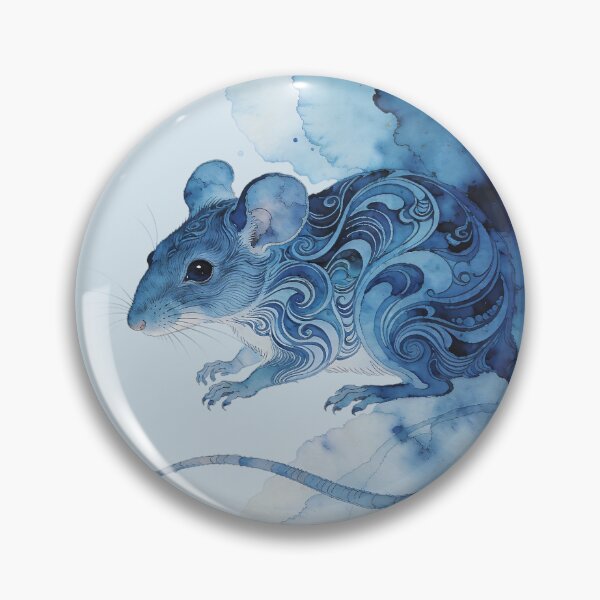 Item preview, Mystic Blue Mouse Watercolor – Fantasy Swirl Art Animal Illustration designed and sold by KiraChie.