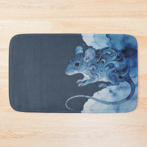 Item preview, Mystic Blue Mouse Watercolor – Fantasy Swirl Art Animal Illustration designed and sold by KiraChie.