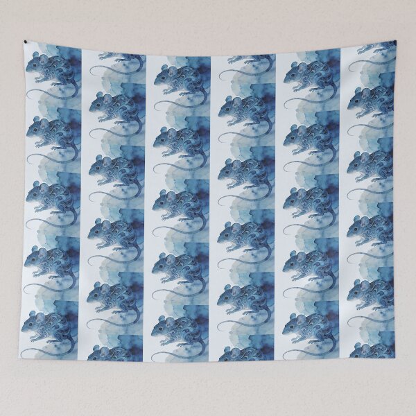 Item preview, Mystic Blue Mouse Watercolor – Fantasy Swirl Art Animal Illustration designed and sold by KiraChie.