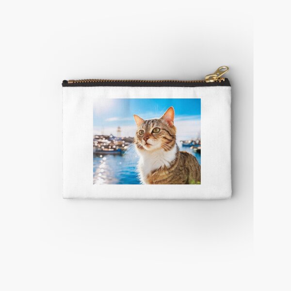 Item preview, Beautiful Tabby Cat Sunny Ocean Harbor designed and sold by OsakaYumeWorks.