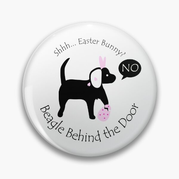 Item preview, Funny Beagle Easter Bunny Behind the Door Black Text designed and sold by Na7nasColorShop.