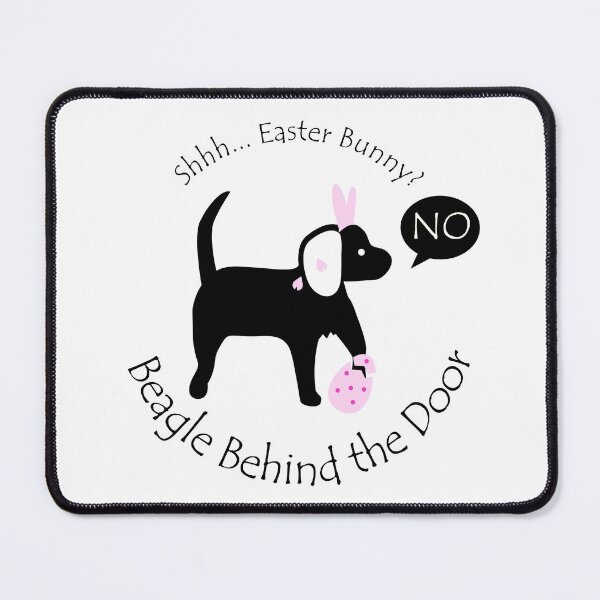 Item preview, Funny Beagle Easter Bunny Behind the Door Black Text designed and sold by Na7nasColorShop.