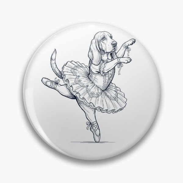 Item preview, Vintage Basset Hound Ballet Dancer Ballerina Dog Lover designed and sold by dian-rody-crest.