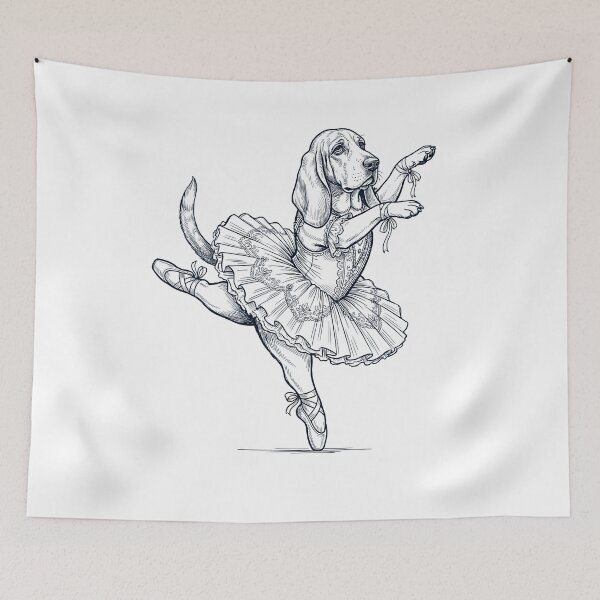 Item preview, Vintage Basset Hound Ballet Dancer Ballerina Dog Lover designed and sold by dian-rody-crest.