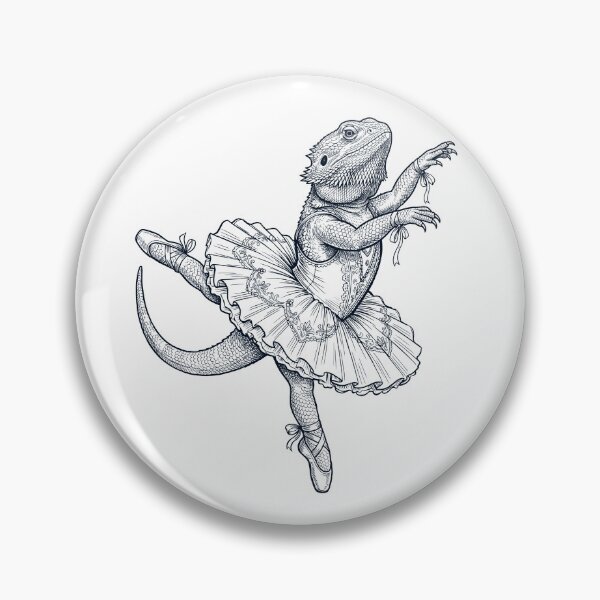 Item preview, Vintage Bearded Dragon Ballet Dancer Ballerina Animal Lover designed and sold by dian-rody-crest.