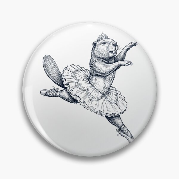 Item preview, Vintage Beaver Ballet Dancer Ballerina Animal Lover designed and sold by dian-rody-crest.