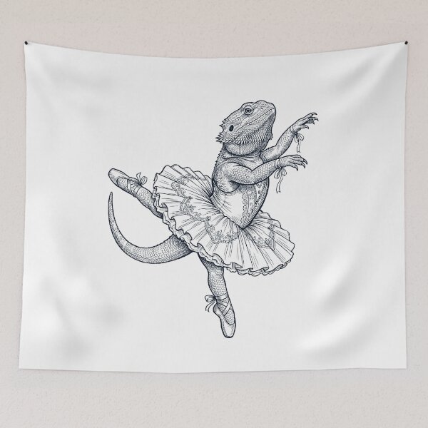 Item preview, Vintage Bearded Dragon Ballet Dancer Ballerina Animal Lover designed and sold by dian-rody-crest.