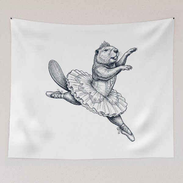Item preview, Vintage Beaver Ballet Dancer Ballerina Animal Lover designed and sold by dian-rody-crest.