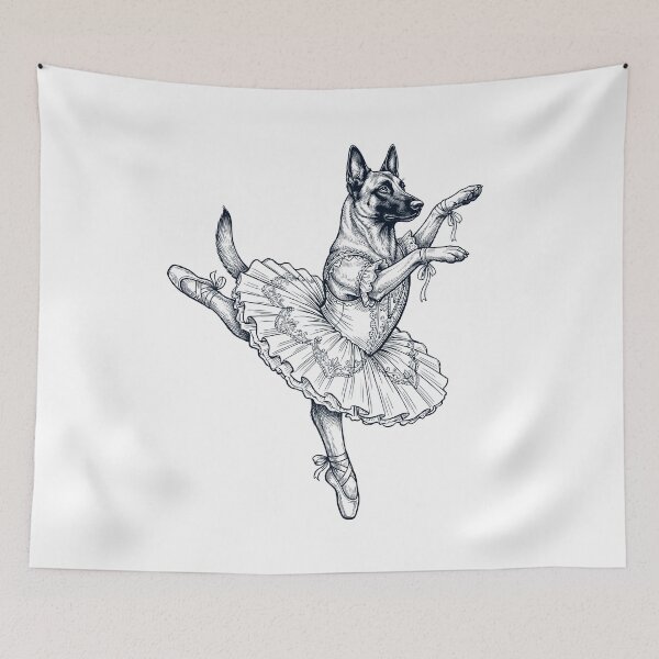 Item preview, Vintage Belgian Malinois Ballet Dancer Ballerina Dog Lover designed and sold by dian-rody-crest.