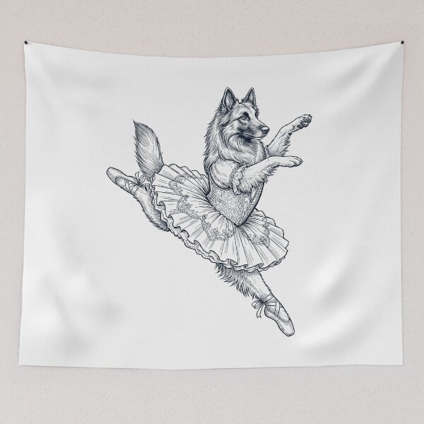 Item preview, Vintage Belgian Tervuren Ballet Dancer Ballerina Dog Lover designed and sold by dian-rody-crest.