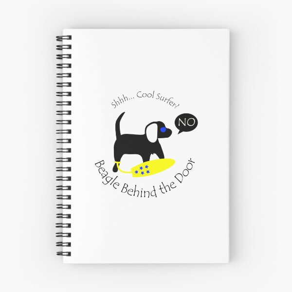 Item preview, Funny Beagle Cool Surfer Behind the Door Black Text designed and sold by Na7nasColorShop.