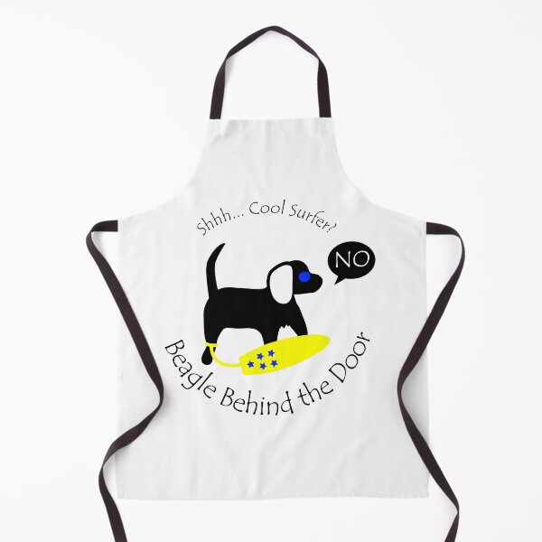 Item preview, Funny Beagle Cool Surfer Behind the Door Black Text designed and sold by Na7nasColorShop.