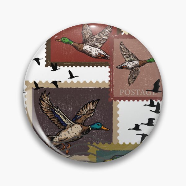 Item preview, Flying ducks vintage stamps designed and sold by InkRiot Studios.