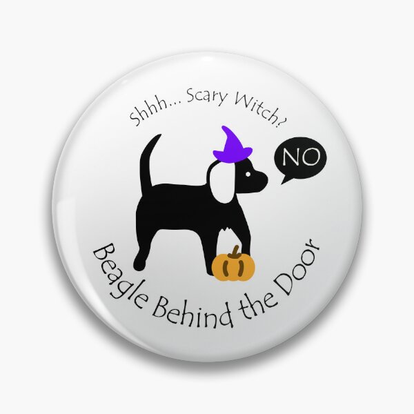 Item preview, Funny Beagle Scary Witch Behind the Door Black Text designed and sold by Na7nasColorShop.