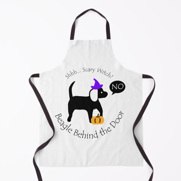 Item preview, Funny Beagle Scary Witch Behind the Door Black Text designed and sold by Na7nasColorShop.