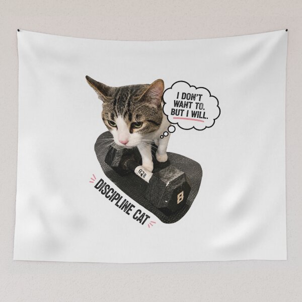 Item preview, Discipline Cat I Dont Want To But I Will Funny Gym designed and sold by Digistore1221.