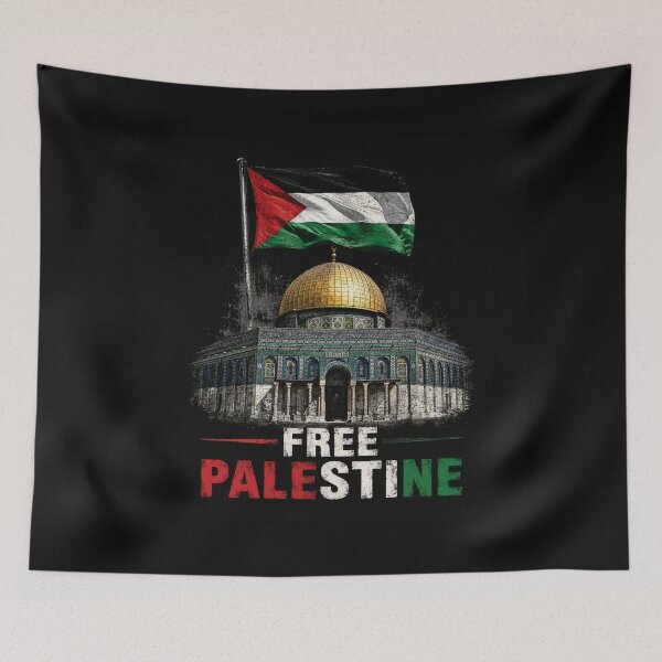 Item preview, Free Palestine Al Aqsa Mosque Vintage Flag Design designed and sold by LaylaArtStudio.