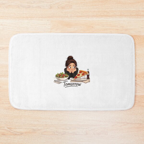 Item preview, Diet Tomorrow Funny Girl Choosing Pizza Over Salad Illustration designed and sold by Northern Glow Art.