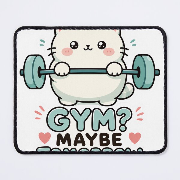 Item preview, Gym Maybe Tomorrow Cute Kawaii Cat Fitness Humor designed and sold by Digistore1221.