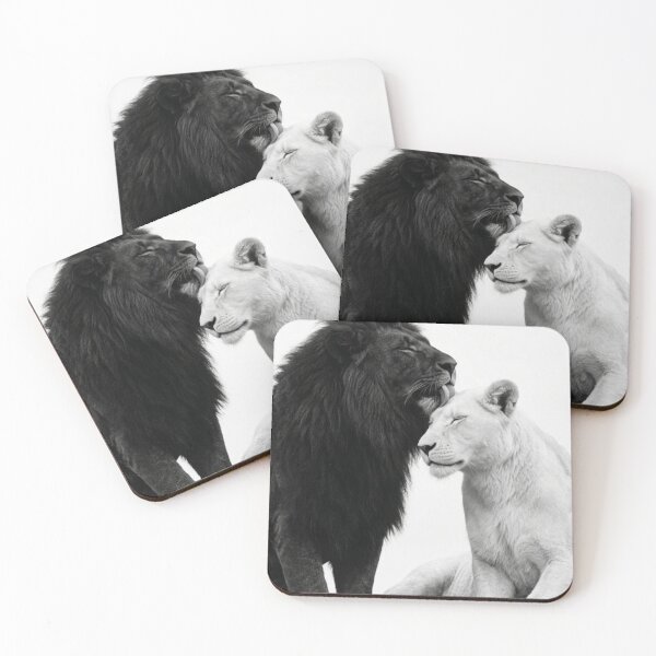 Item preview, Black and White Lions Affection designed and sold by ARTWORKPIXELS.