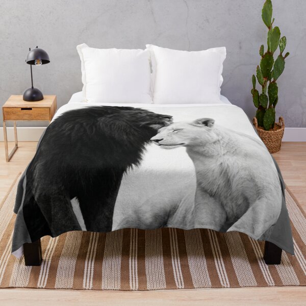 Item preview, Black and White Lions Affection designed and sold by ARTWORKPIXELS.