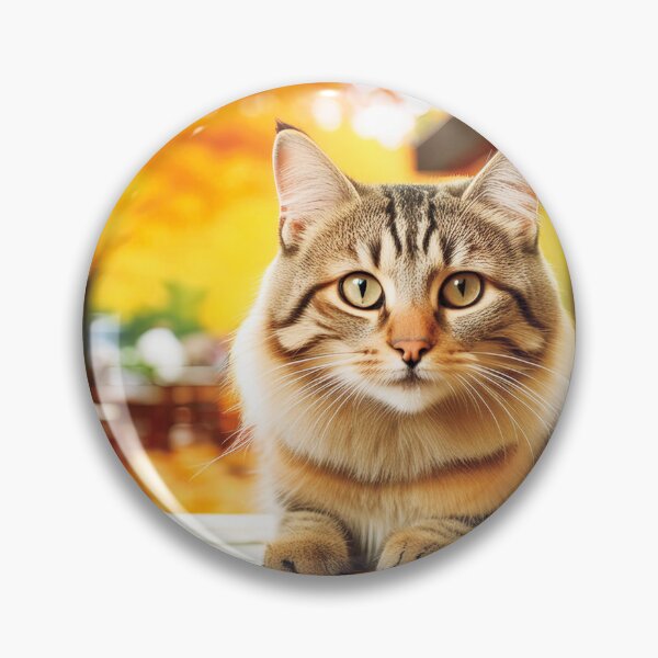 Item preview, Fluffy Tabby Cat Autumn Cafe Terrace designed and sold by OsakaYumeWorks.