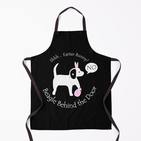 Item preview, Funny Beagle Easter Bunny Behind the Door White Text designed and sold by Na7nasColorShop.