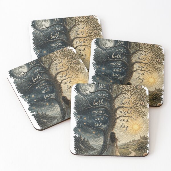 Item preview, We Are Both Moon And Sun Night And Day Duality Balance Quote Art designed and sold by redblink store.
