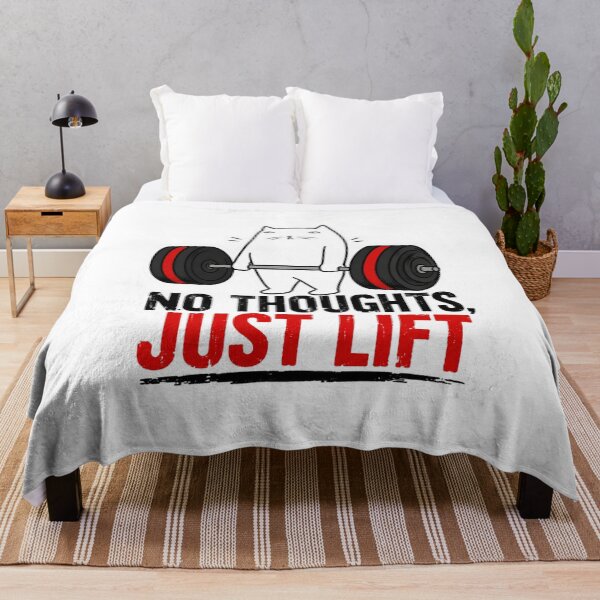 Item preview, No Thoughts Just Lift Funny Cat Gym Weightlifting designed and sold by Digistore1221.
