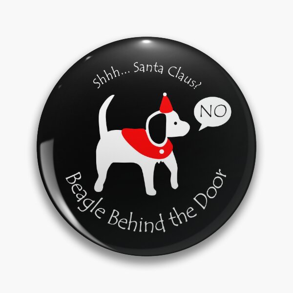 Item preview, Funny Beagle Santa Claus Behind the Door White Text designed and sold by Na7nasColorShop.