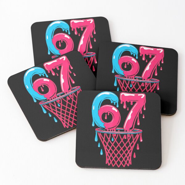 Item preview, 67 Basketball Drip Neon Number Street Court designed and sold by allistermariam.