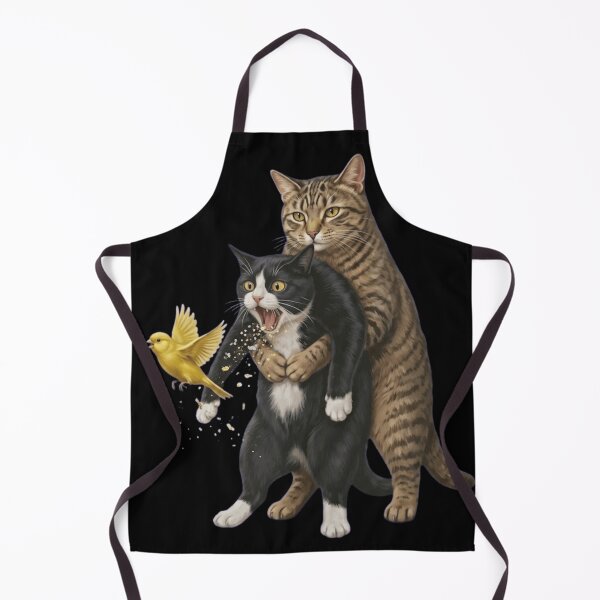 Item preview, Funny Cat Heimlich Maneuver Illustration - Quirky Tuxedo Cat and Bird Art designed and sold by haitrieuic96.