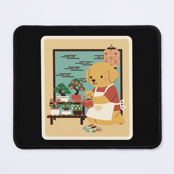 Item preview, Cute Gardening Puppy Watering Bonsai Plants in Cozy Kawaii Style designed and sold by JordynLadukeg65.