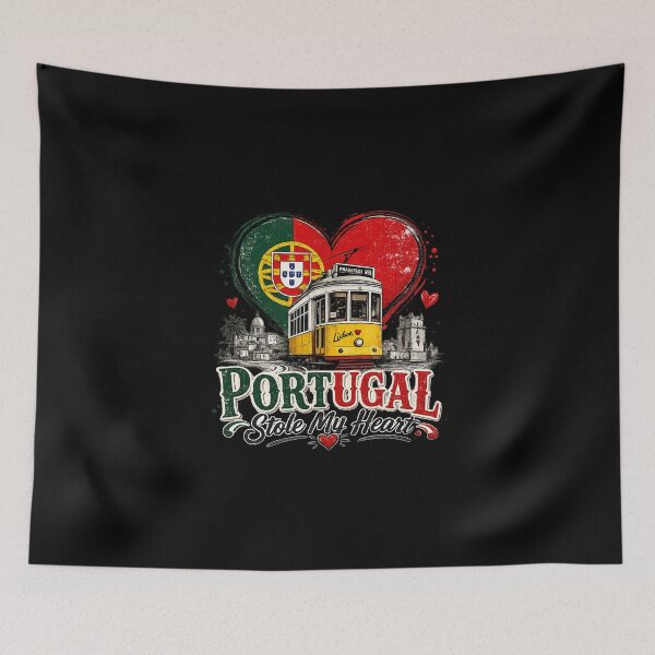 Item preview, I Love Portugal Vacation Travel Heart Flag Tourist  designed and sold by cass-vale-lab.