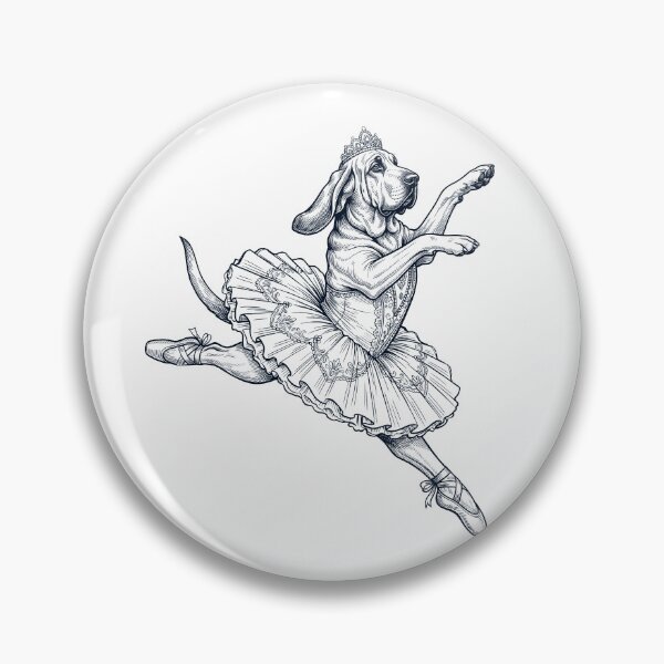 Artikelvorschau, Vintage Bloodhound Balletttänzerin Ballerina Hundeliebhaber entworfen und verkauft von dian-rody-crest.