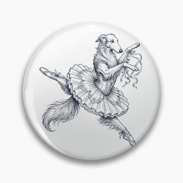 Item preview, Vintage Borzoi Ballet Dancer Ballerina Dog Lover designed and sold by dian-rody-crest.