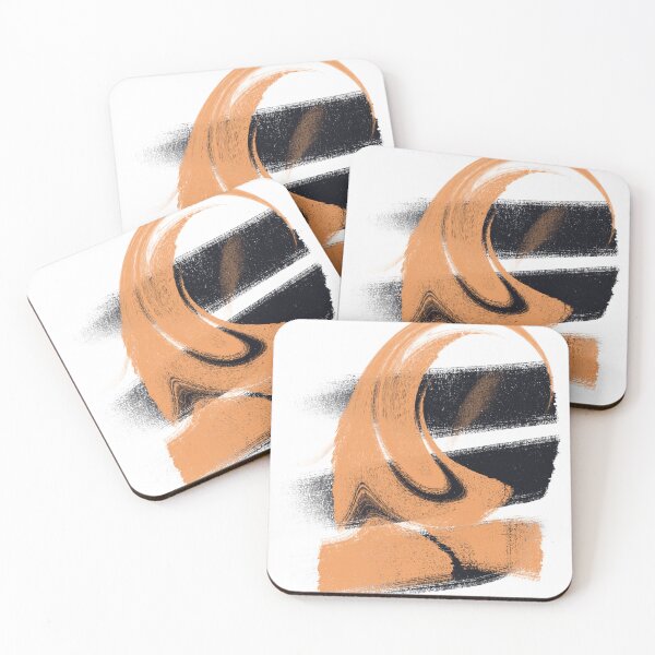 Item preview, Ethereal Flow: Minimalist Apricot & Charcoal Abstract designed and sold by CaramelCo.