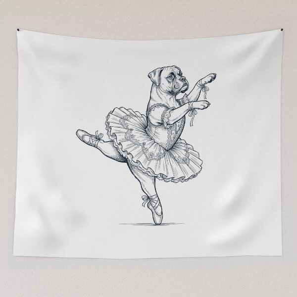 Item preview, Vintage Boxer Dog Ballet Dancer Ballerina Dog Lover designed and sold by dian-rody-crest.