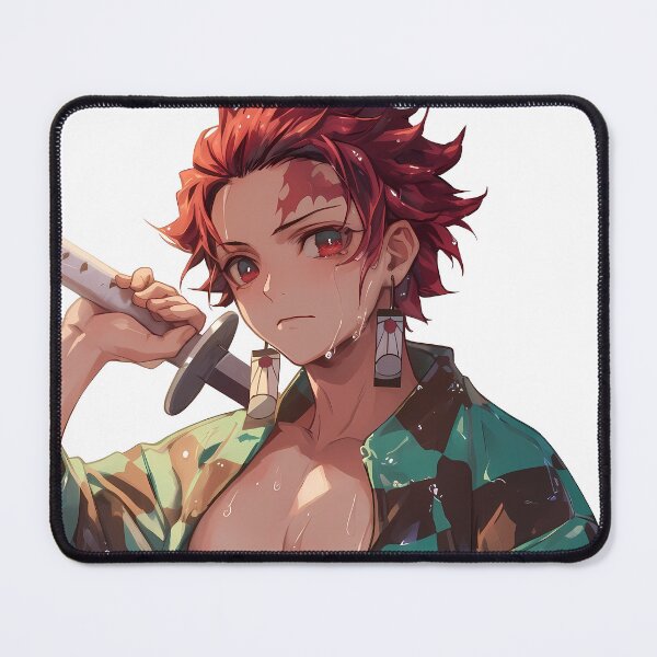 Item preview, Tanjiro Kamado Demon Slayer Moody Portrait Glossy Rainy Vibes designed and sold by PMartistStudio.