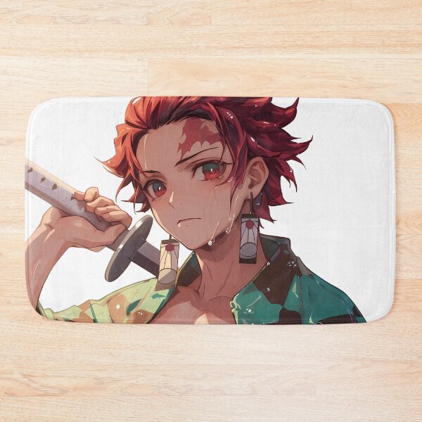 Item preview, Tanjiro Kamado Demon Slayer Moody Portrait Glossy Rainy Vibes designed and sold by PMartistStudio.