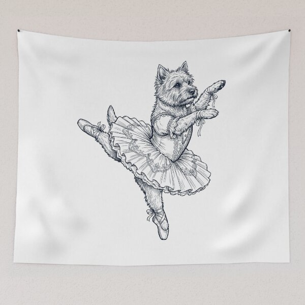 Item preview, Vintage Cairn Terrier Ballet Dancer Ballerina Dog Lover designed and sold by dian-rody-crest.