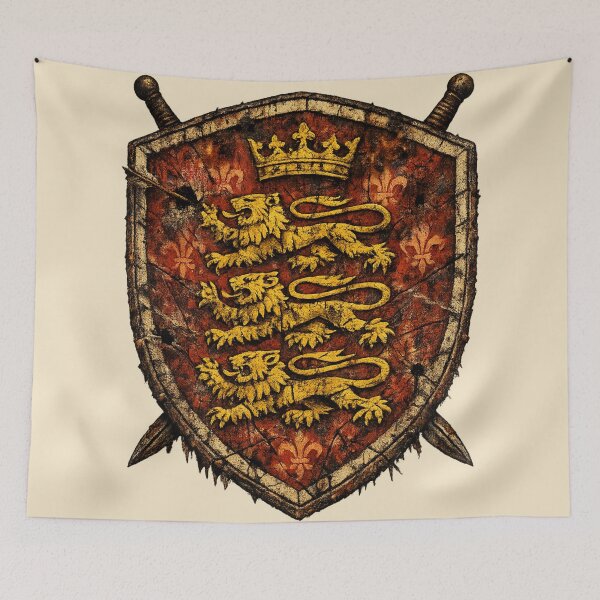 Item preview, Battle‑Scarred Plantagenet Lion Shield designed and sold by radiogalaxy.