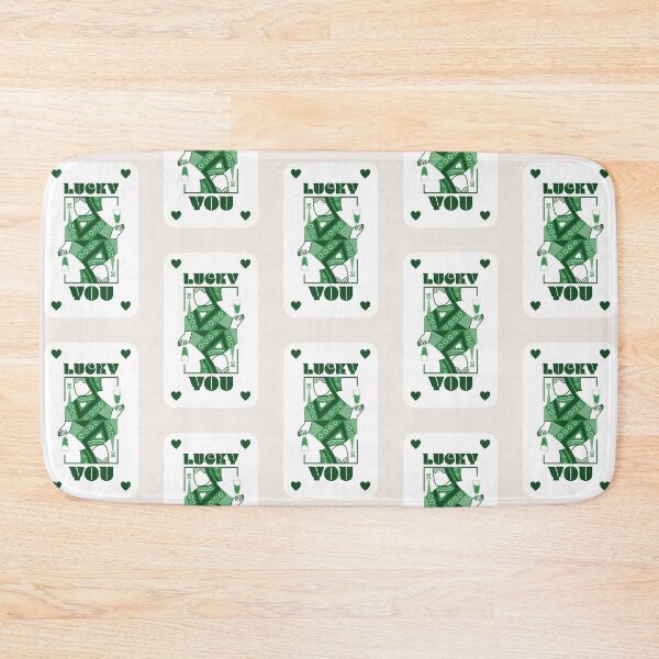 Item preview, Green Retro Aesthetic Queen of Hearts Playing Card Artwork, Lucky You Positive Affirmations Quote, Law of Attraction designed and sold by SpringTeaDesigns.