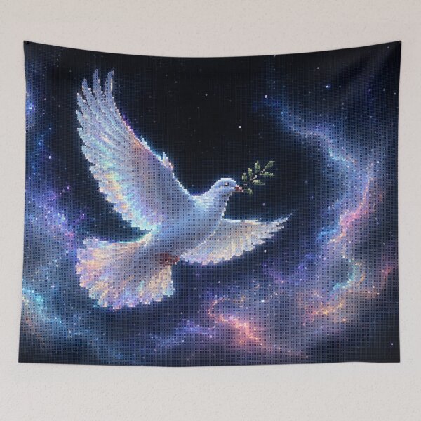 Item preview, Ethereal Dove of Peace in Cosmic Light Geometric Art designed and sold by A-C-G.