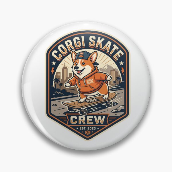 Item preview, Corgi Skate Crew Skateboarder Urban Dog designed and sold by PictoVibe.