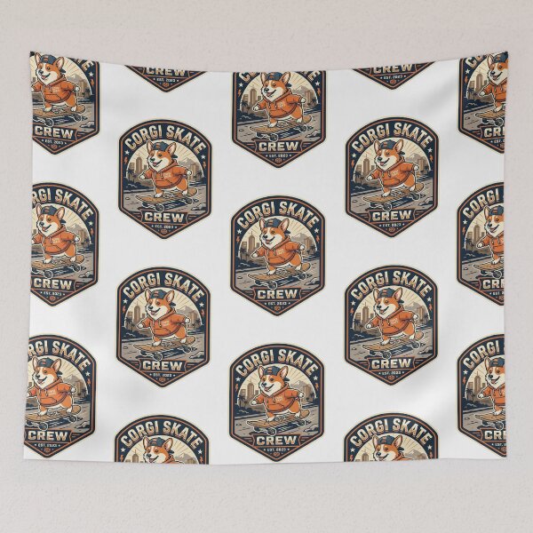 Item preview, Corgi Skate Crew Skateboarder Urban Dog designed and sold by PictoVibe.