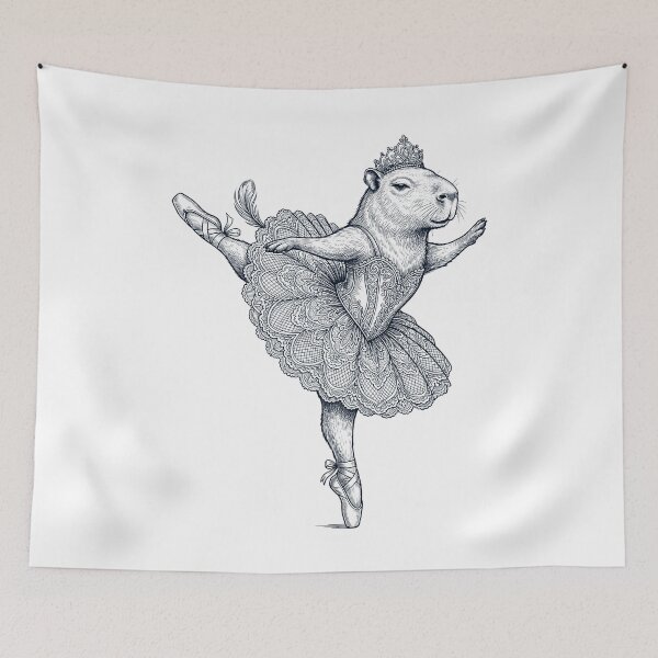 Item preview, Vintage Capybara Ballet Dancer Ballerina Animal Lover designed and sold by dian-rody-crest.